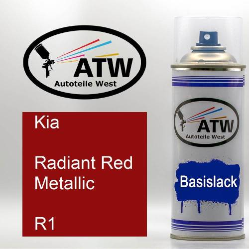 Kia, Radiant Red Metallic, R1: 400ml Sprühdose, von ATW Autoteile West.
